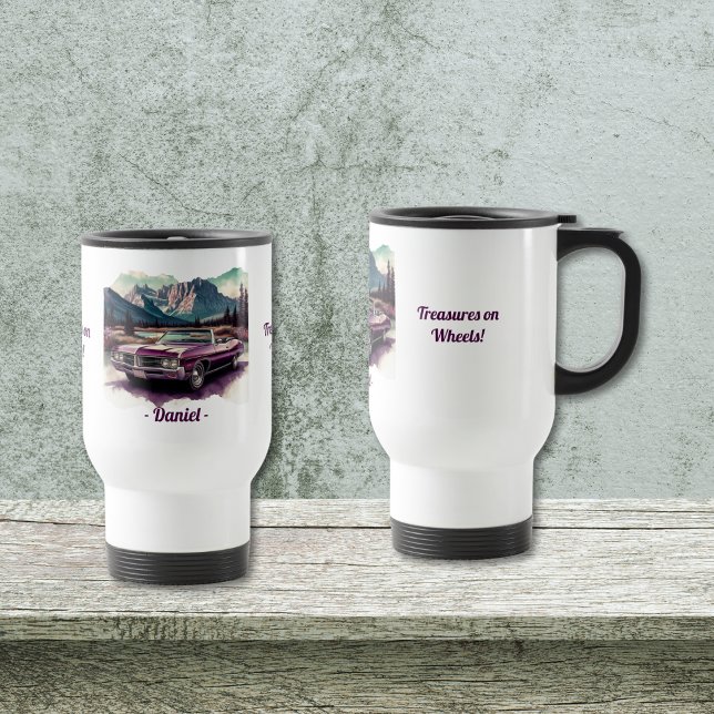 Treasures on Wheels Travel Mug (Customizable; with/without personalization.  
Personalize, Edit Using Design Tool.
)