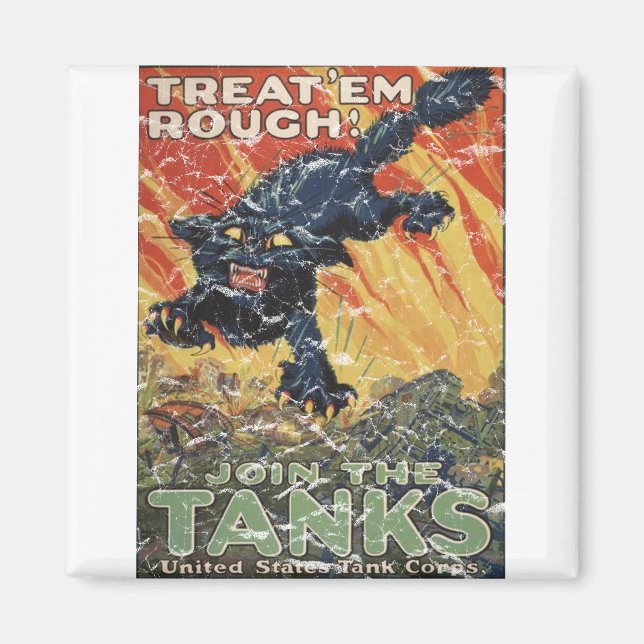 Treat 'Em Rough-1918 - distressed Magnet (Front)