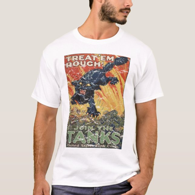 Treat 'Em Rough-1918 - distressed T-Shirt (Front)