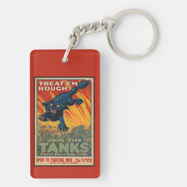 Treat 'em rough - Join the tanks  Key Ring (Back)