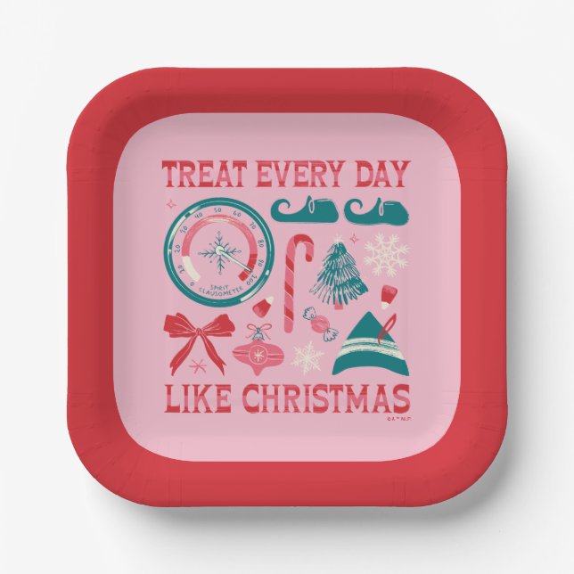 Treat Every Day Like Christmas Paper Plate (Front)