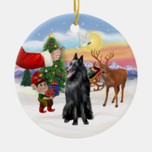 Treat for a Belgian Shepherd Ceramic Tree Decoration