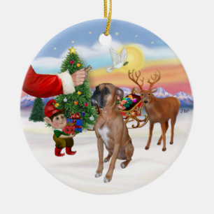 Treat for a Boxer Ceramic Tree Decoration