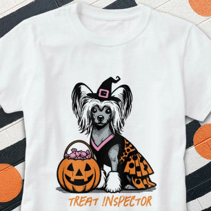 Treat Inspector Chinese Crested Dog Halloween T-Shirt