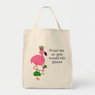 Treat Me As You Would the Queen Flamingo Tote Bag