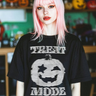 Treat Mode Glitchy Pumpkin T-Shirt