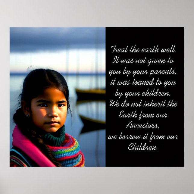 Treat the Earth Well | Fishing Village Girl Poster (Front)