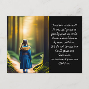 Treat the Earth Well   Forest Girl  Postcard