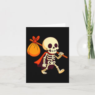 Treat Trick Or Skeleton Shirt Cute Halloween Boy C Card