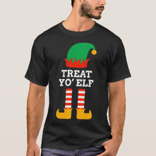 Treat Yo Elf Christmas Xmas Funny Pun Santa's Help T-Shirt