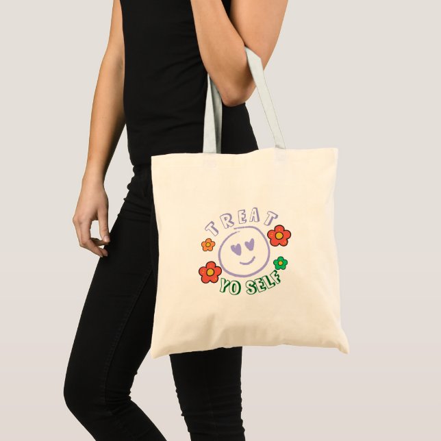 Treat Yo Self | Fun & Stylish Reusable Tote Bag (Front (Product))