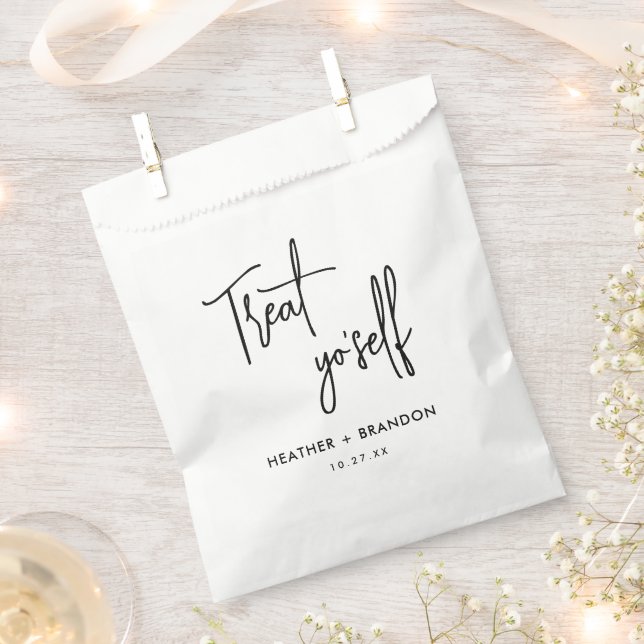 Treat Yo Self Wedding Candy  Favour Bags (Clipped)