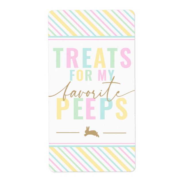 Treats For My Peeps Easter Bunny Pastel Sticker  (Front)