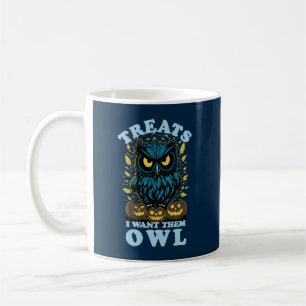 Treats I Want Them Owl Halloween Coffee Mug