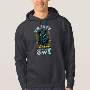 Treats I Want Them Owl Halloween Hoodie