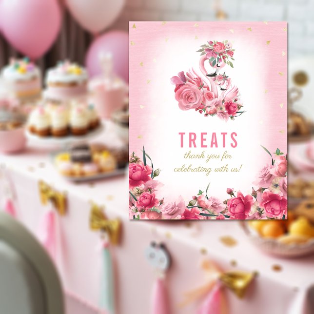 Treats Sign Baby Shower Pink Flamingo Ballerina (Creator Uploaded)