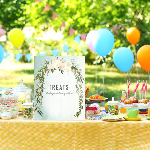 Treats Table Green White Rose Baby Sprinkle Shower Poster