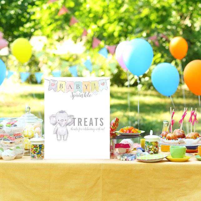 Treats Table Sign Baby Sprinkle Elephant & Banner (Creator Uploaded)