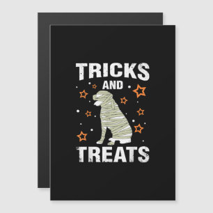 Treats _ Tricks Rottweiler Halloween Costume Mummy Magnetic Invitation