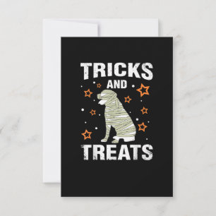 Treats _ Tricks Rottweiler Halloween Costume Mummy RSVP Card