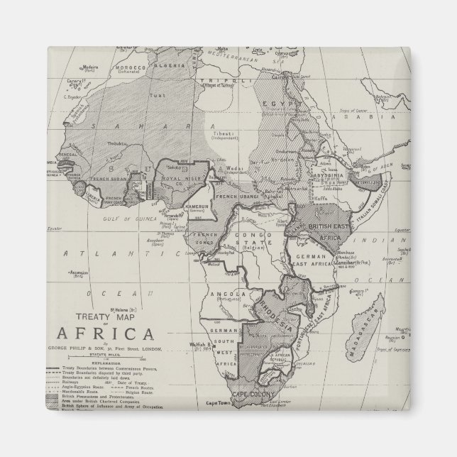 Treaty Map of Africa Magnet (Front)