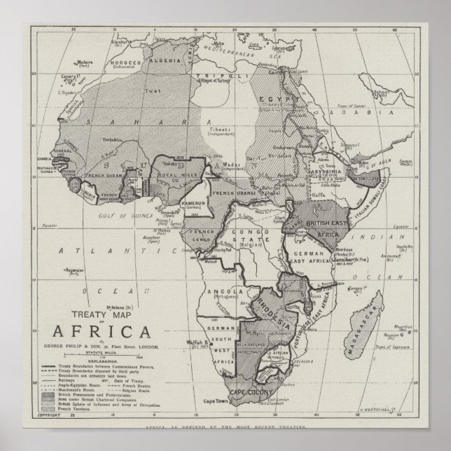 Treaty Map of Africa Poster (Front)