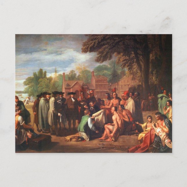 Treaty of Penn with Indians Postcard (Front)