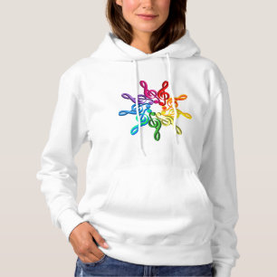 Trebel Clefs In A Pattern Womens Hoodie
