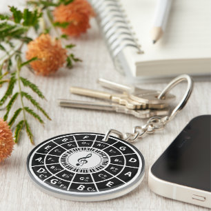 Trebele ClefPiano Keys Circle of Fifths Key Ring