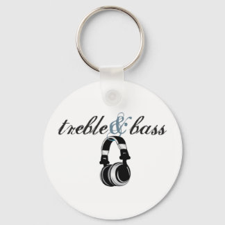treble and bass key ring