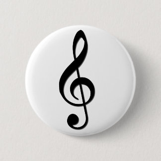 Treble Clef 6 Cm Round Badge