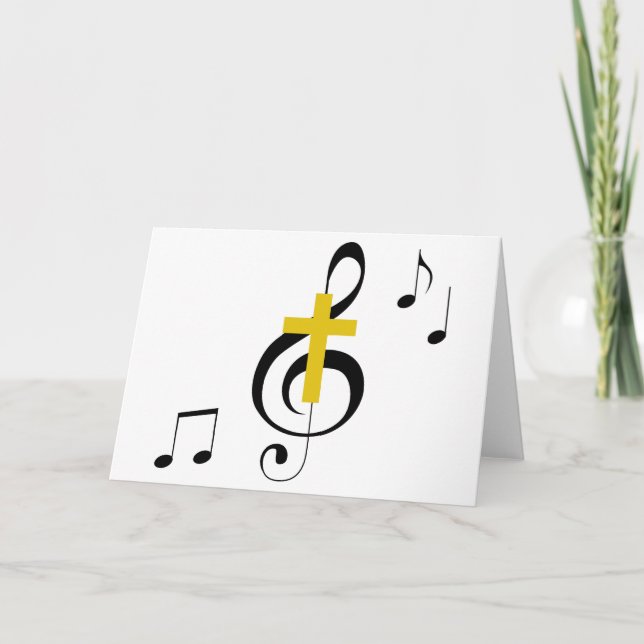 Treble Clef and Cross Card (Front)