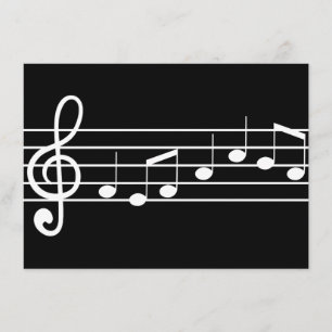 treble clef and notes : sheet music invitation