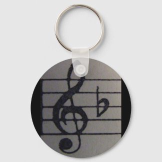 Treble Clef B flat key Key Chain