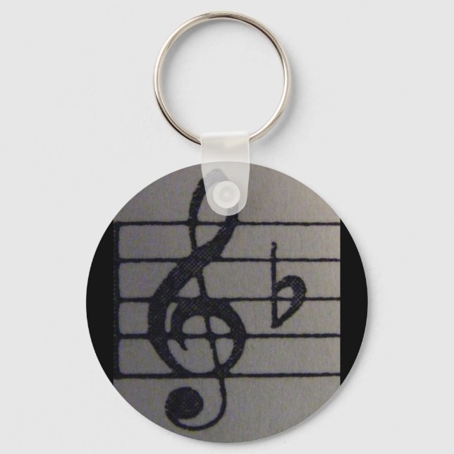Treble Clef B flat key Key Chain (Front)