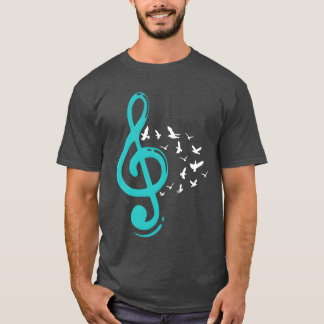 Treble Clef Birds Musiceacher Musician girl T-Shirt