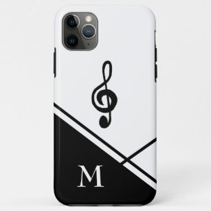 Treble Clef Black and White  Monogram Music Case-Mate iPhone Case