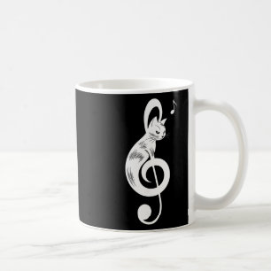 Treble Clef Black Cat Music Kitten Notes Musician  Coffee Mug