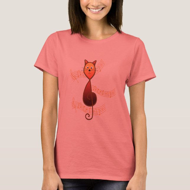 Treble Clef Cat T-Shirt (Front)