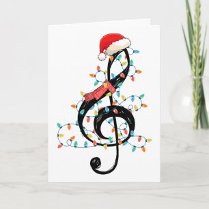 Treble Clef Christmas Lights Music Christmas Lover Card