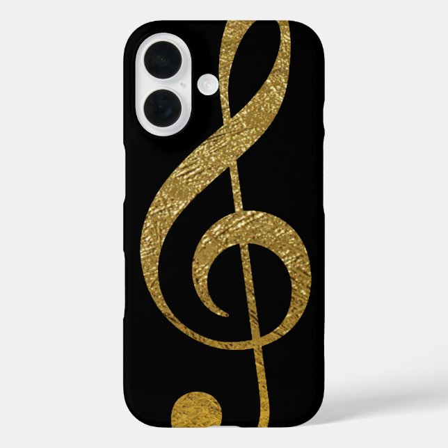 Treble Clef - faux gold musical note Case-Mate iPhone Case (Back)