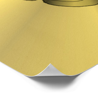 Treble Clef Gold Metallic Customisable Poster