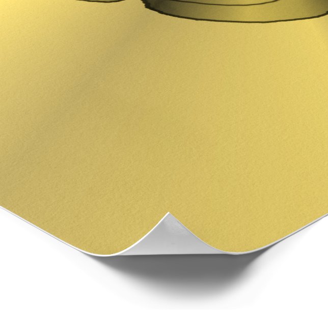 Treble Clef Gold Metallic Customisable Poster (Corner)