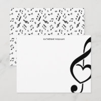 Treble Clef Heart Music Note Personalised