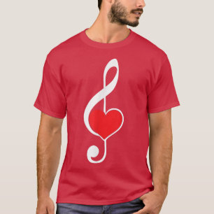 Treble Clef Heart Music Notes Musician T-Shirt