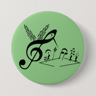 Treble Clef, hummingbird, music symbols, music 7.5 Cm Round Badge