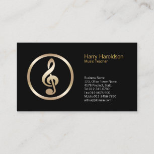 Treble Clef Icon Music Teacher Business Card