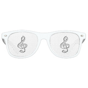 Treble Clef In 3D Retro Sunglasses