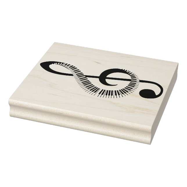 Treble Clef Made of Piano Keys Rubber Stamp (Stamp)