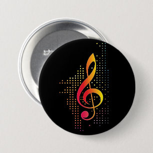 Treble Clef Music 7.5 Cm Round Badge